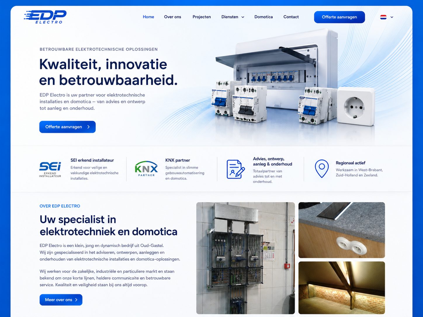 Homepage van EDP Electro