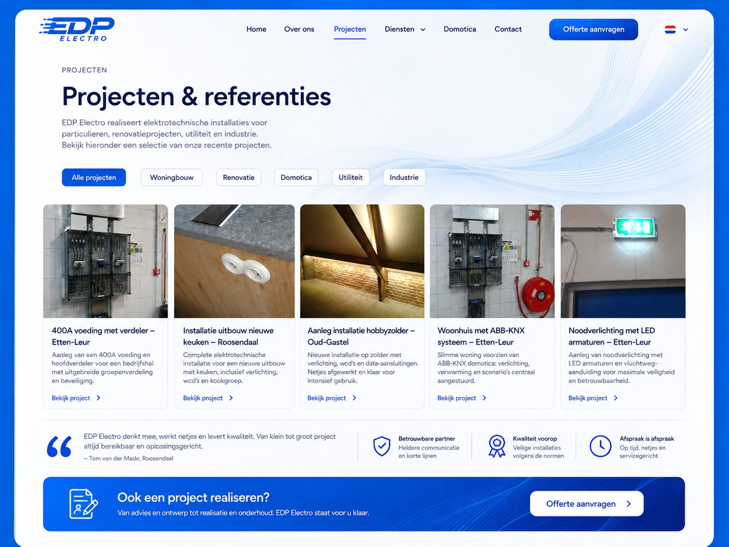 Projectenpagina van EDP Electro